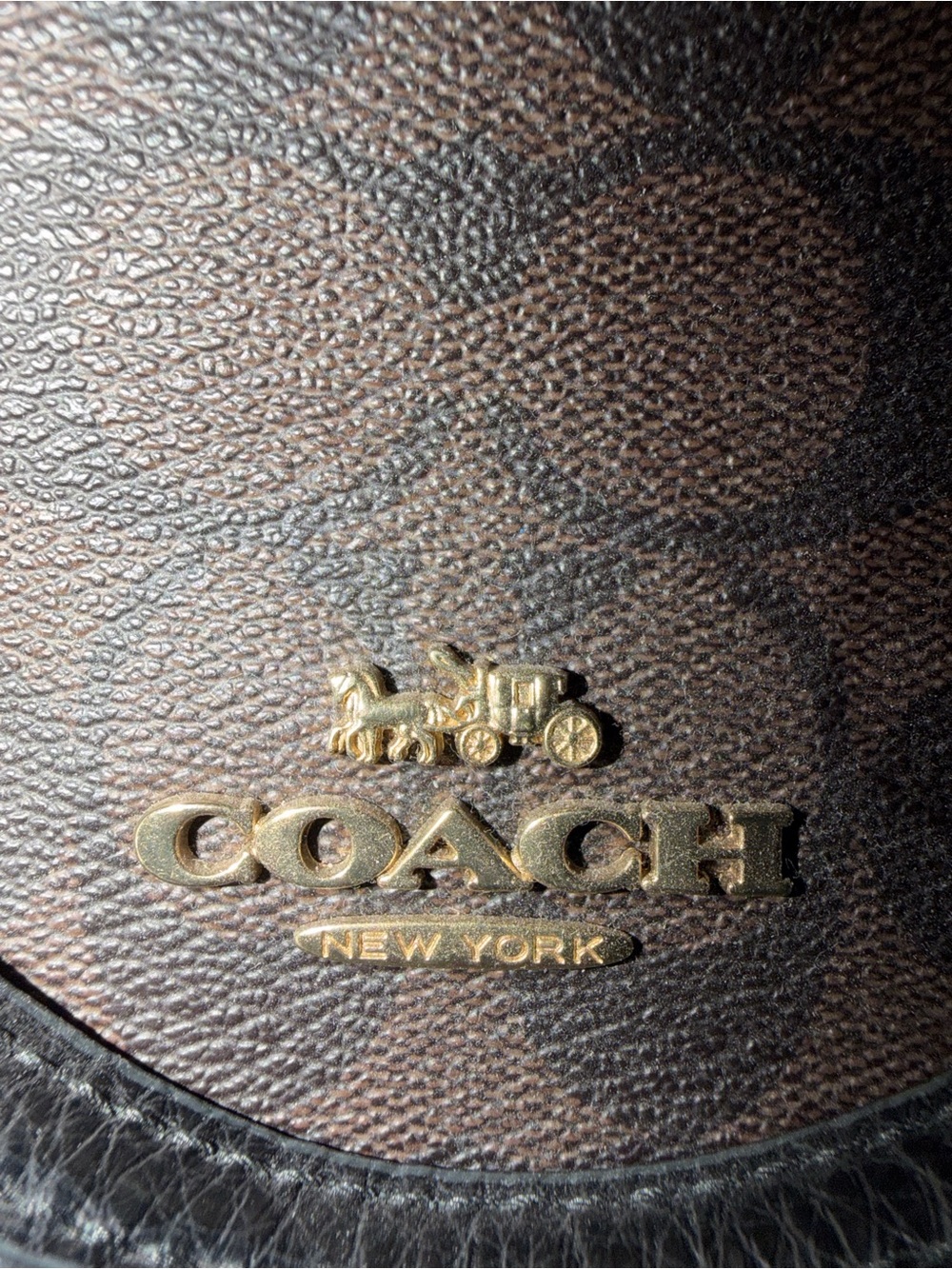Coach Two-Tone Brown and Black Signature Satchel with Gold Hardware - Picture 7 of 11